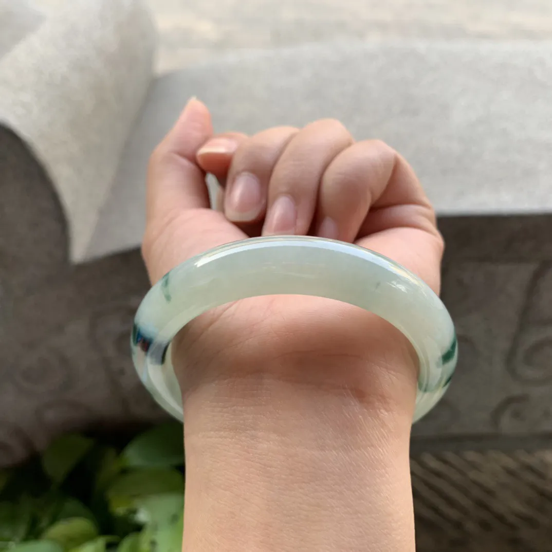 圈口56.4-11.7-8.5【冰飘花正圈手镯】正圈56 57可戴