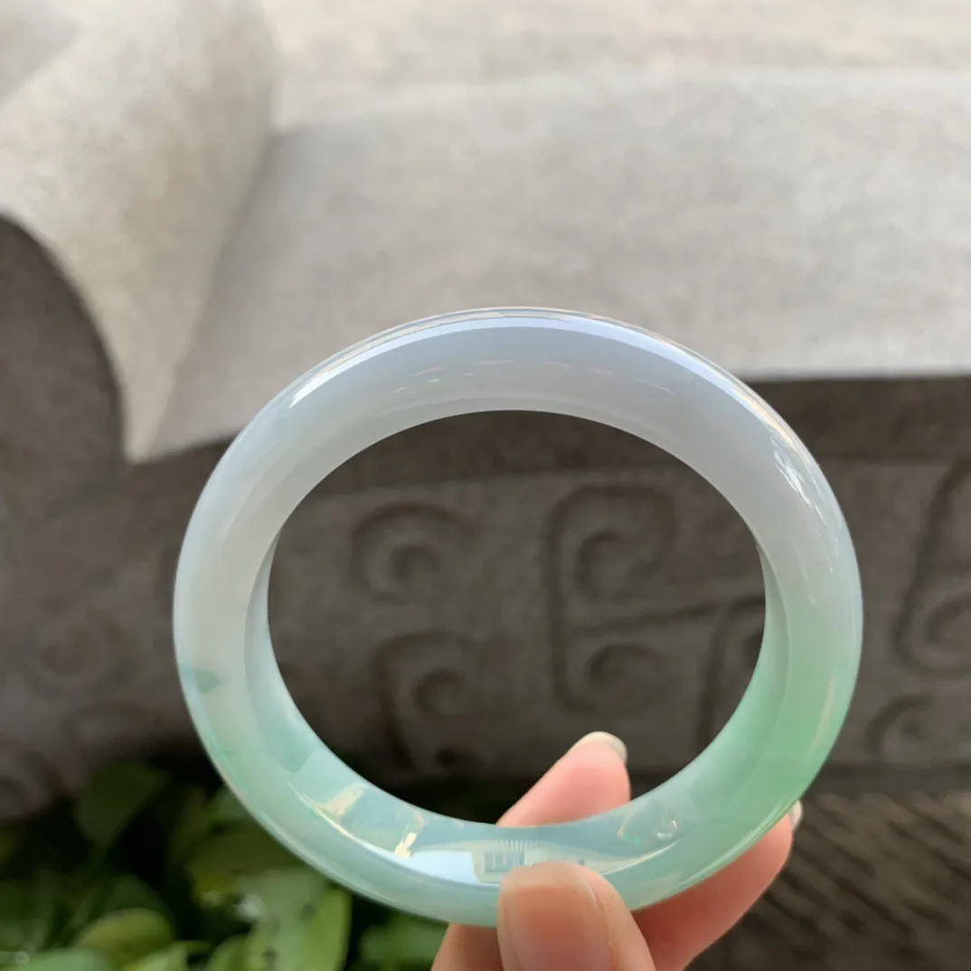 圈口57-12.3-9.2 【果绿正圈手镯】正圈57 58可戴