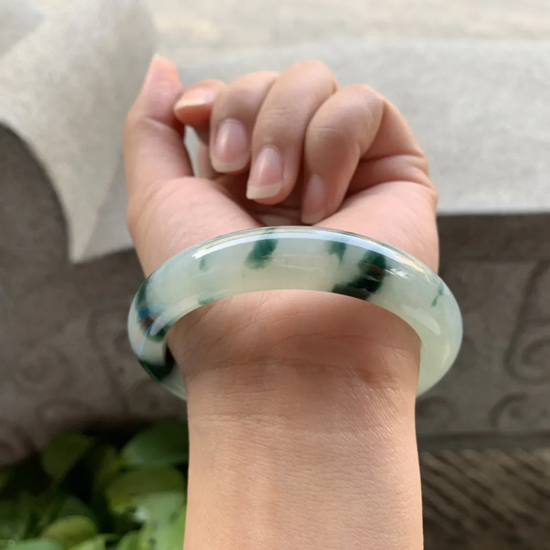 圈口56.4-11.7-8.5【冰飘花正圈手镯】正圈56 57可戴