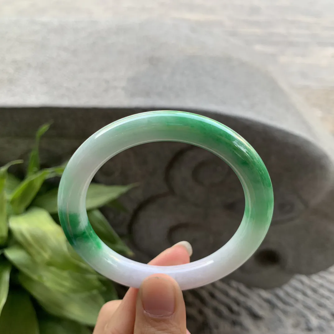 圈口57-9.5 【辣绿圆条手镯】圆条57 58可戴