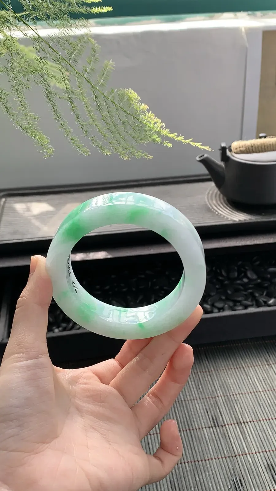 【白底青阳绿镯胚】