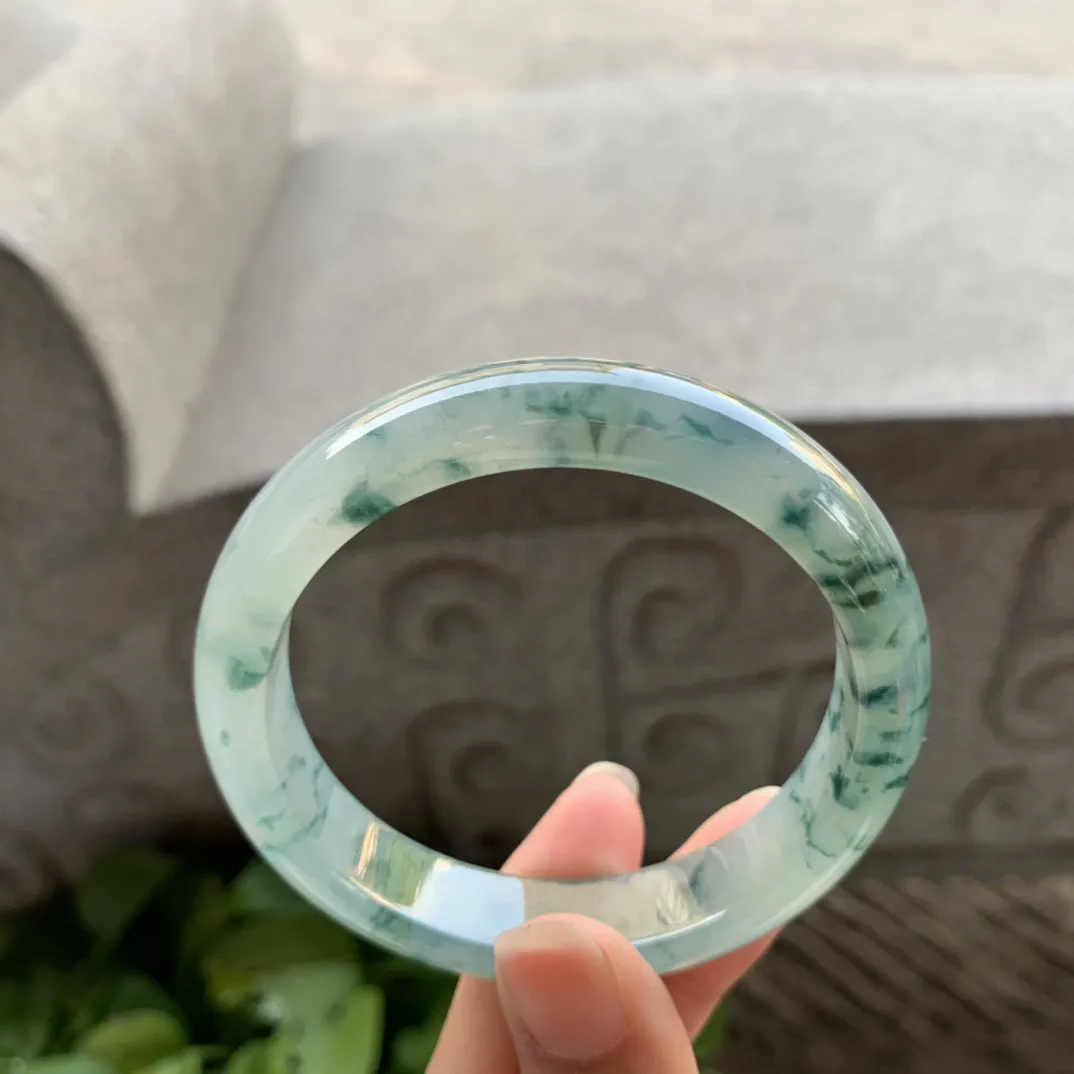 圈口55.5-12.5-7.8 【冰飘花正圈手镯】正圈55 56可戴