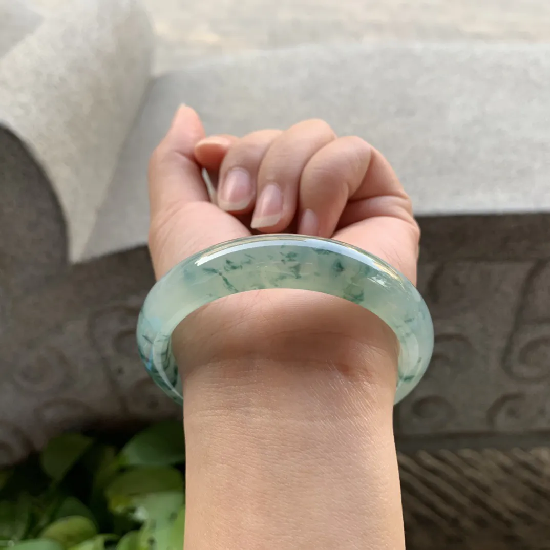 圈口55.5-12.5-7.8 【冰飘花正圈手镯】正圈55 56可戴