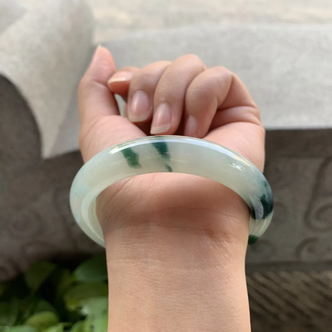 圈口56.4-11.7-8.5【冰飘花正圈手镯】正圈56 57可戴