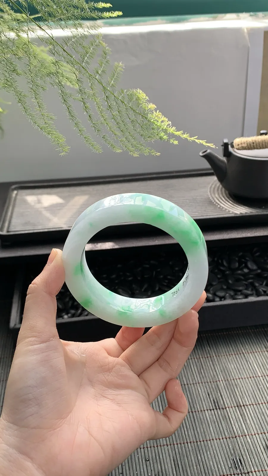 【白底青阳绿镯胚】