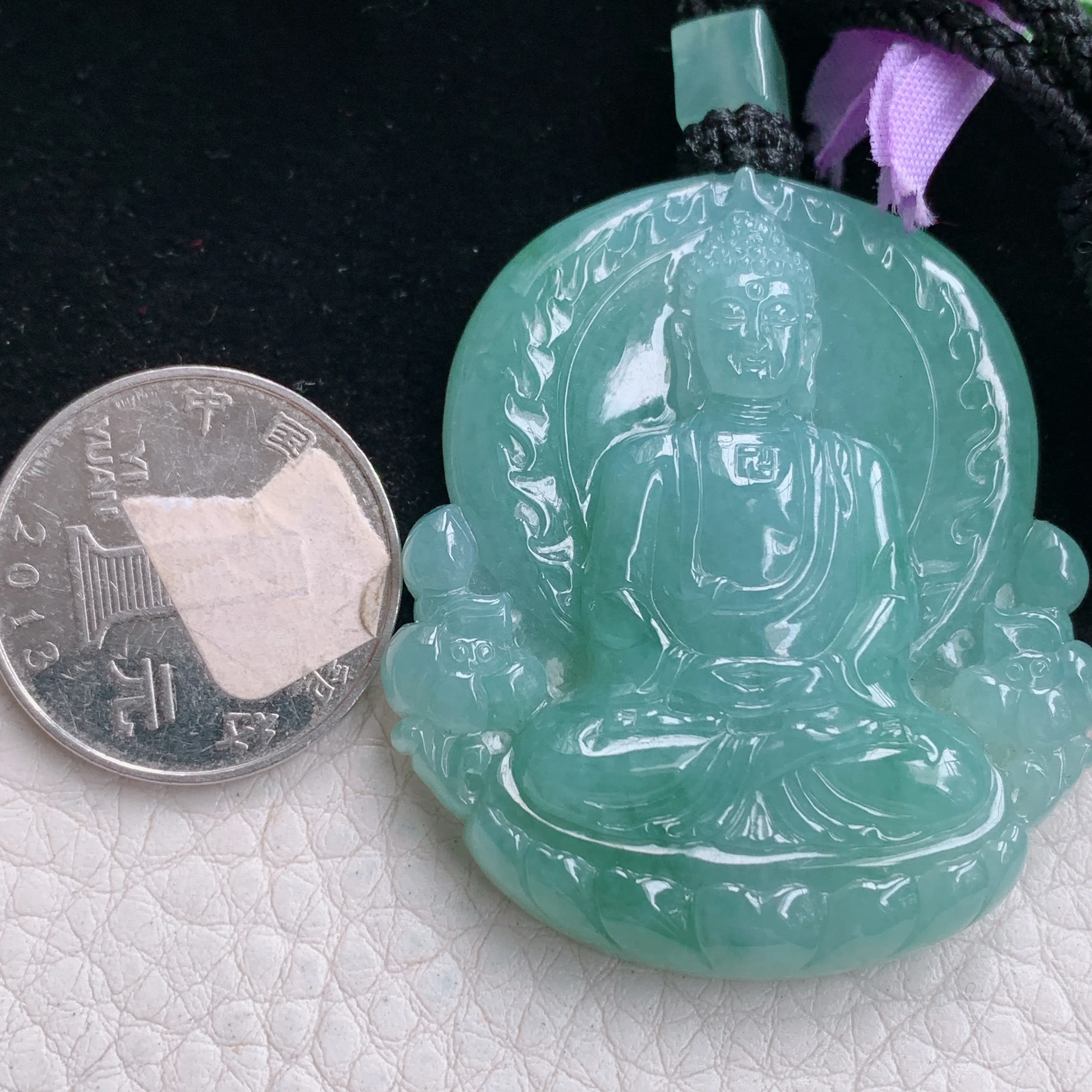 csy实拍48.3*42.6*8.2缅甸翡翠冰透大日如来吊坠 生肖守护神如来佛祖