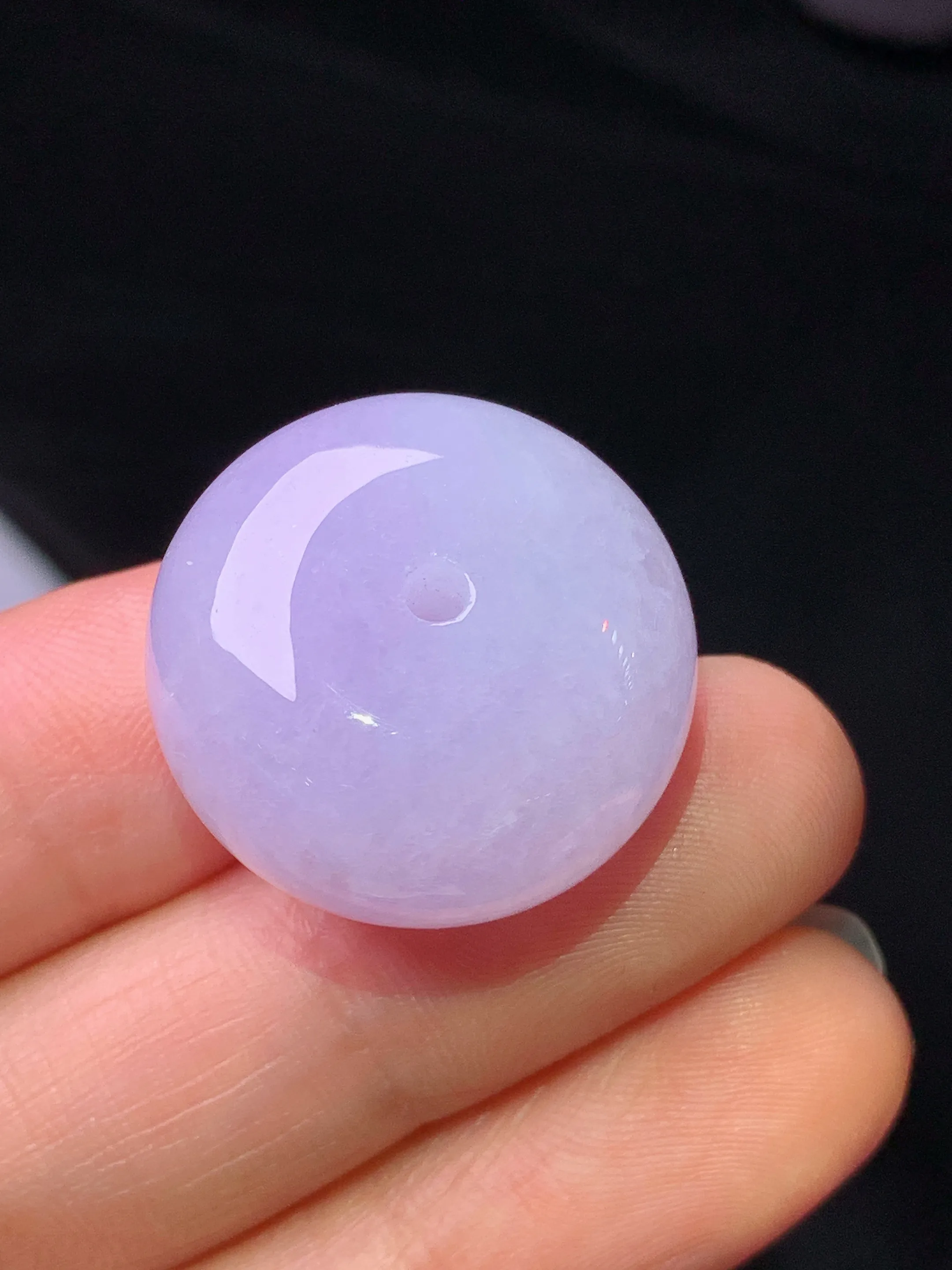 紫罗兰平安扣吊坠 玉质细腻 色泽艳丽清新 整体尺寸22.5*13