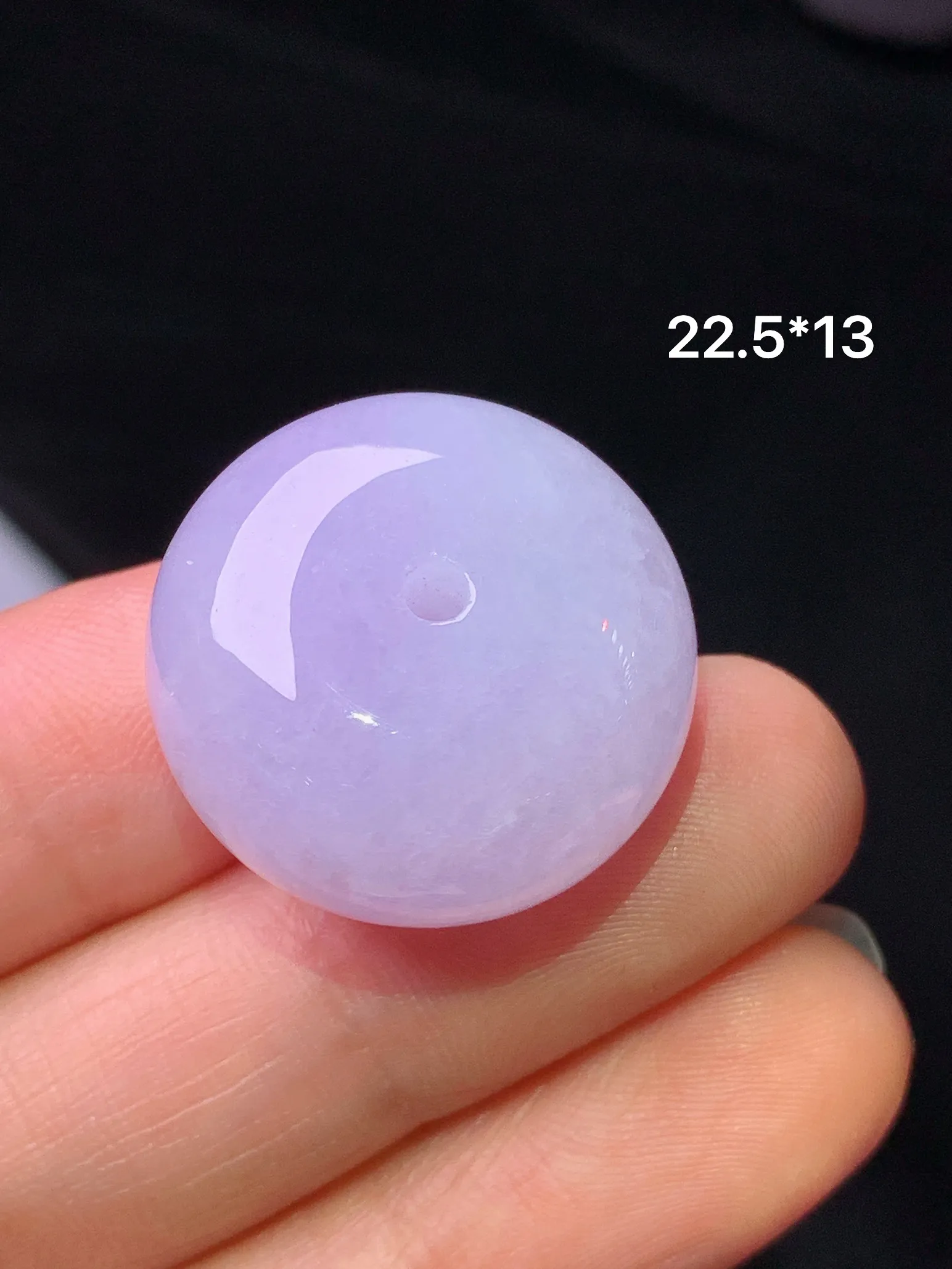 紫罗兰平安扣吊坠 玉质细腻 色泽艳丽清新 整体尺寸22.5*13