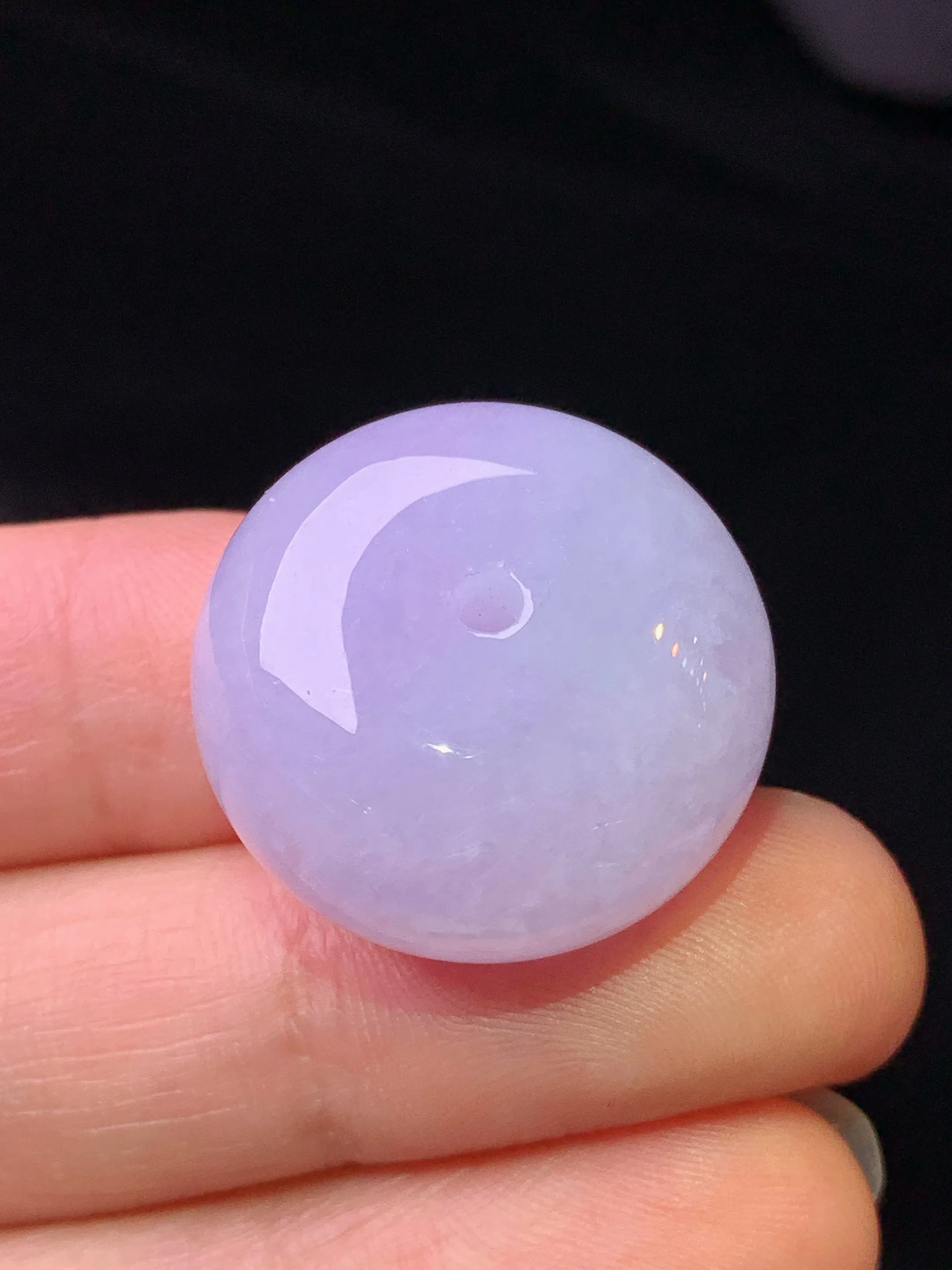 紫罗兰平安扣吊坠 玉质细腻 色泽艳丽清新 整体尺寸22.5*13