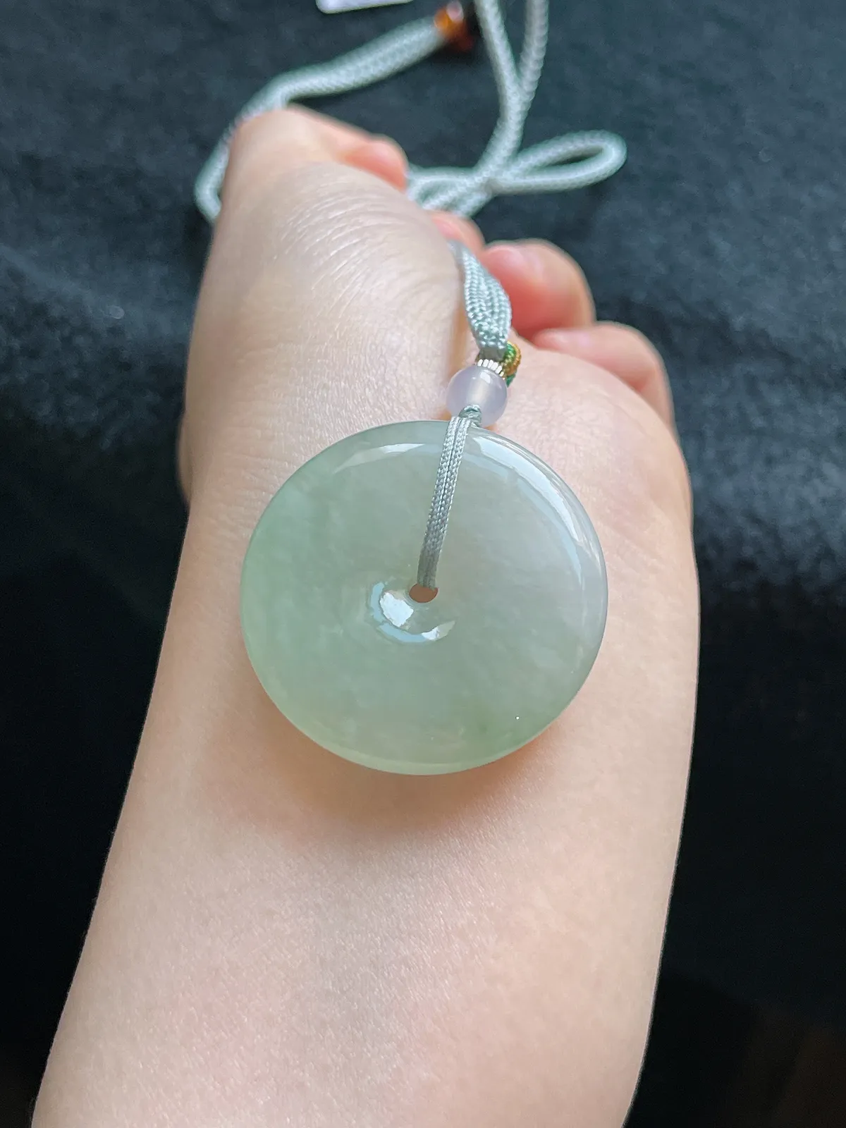 翡翠糯化种黄色平安扣