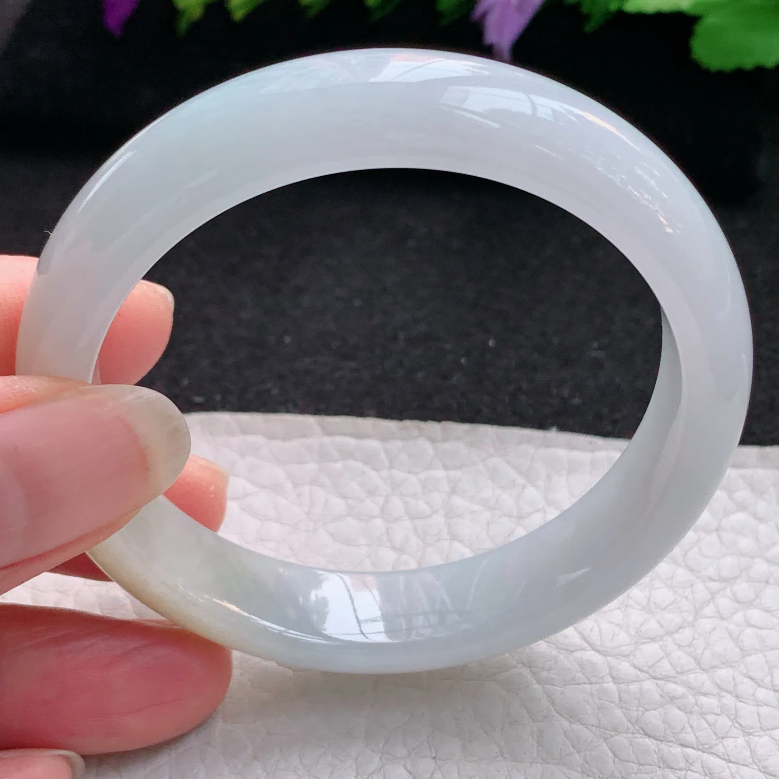 z实拍53*12.5*7平安镯 天然缅甸翡翠双彩宽边玉手镯 玉手环