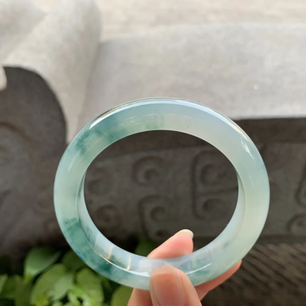 圈口 57.4-12.4-9.3【冰飘花正圈手镯】正圈57 58可戴