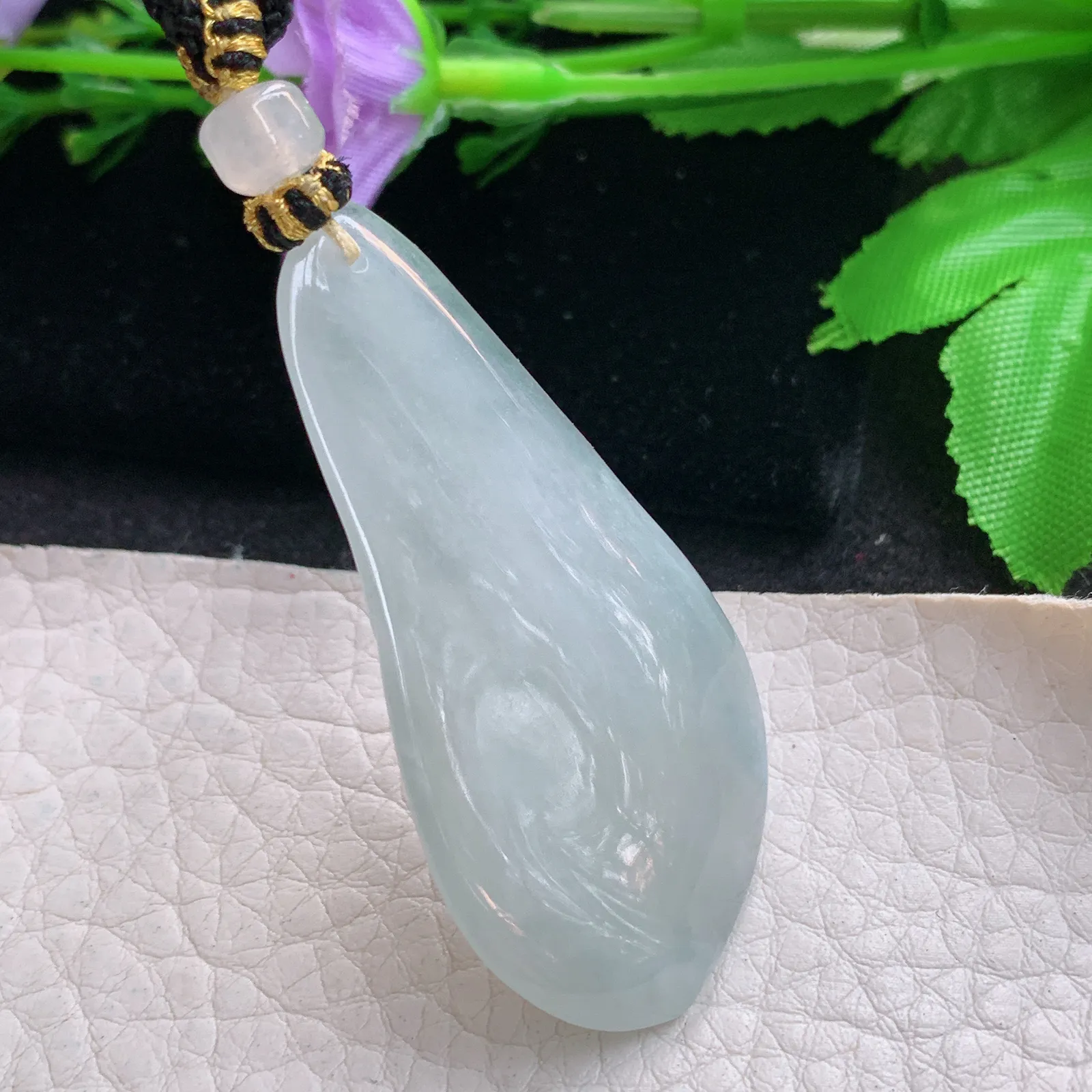 lz实拍50.6*25*6缅甸翡翠精雕冰润悟道 佛祖玉吊坠 玉挂坠