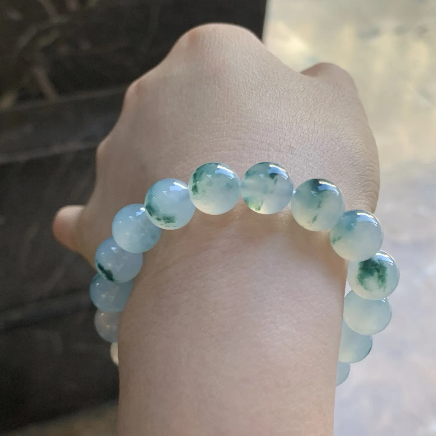 蓝花手串^_^飘花灵韵 水润冰透 清新