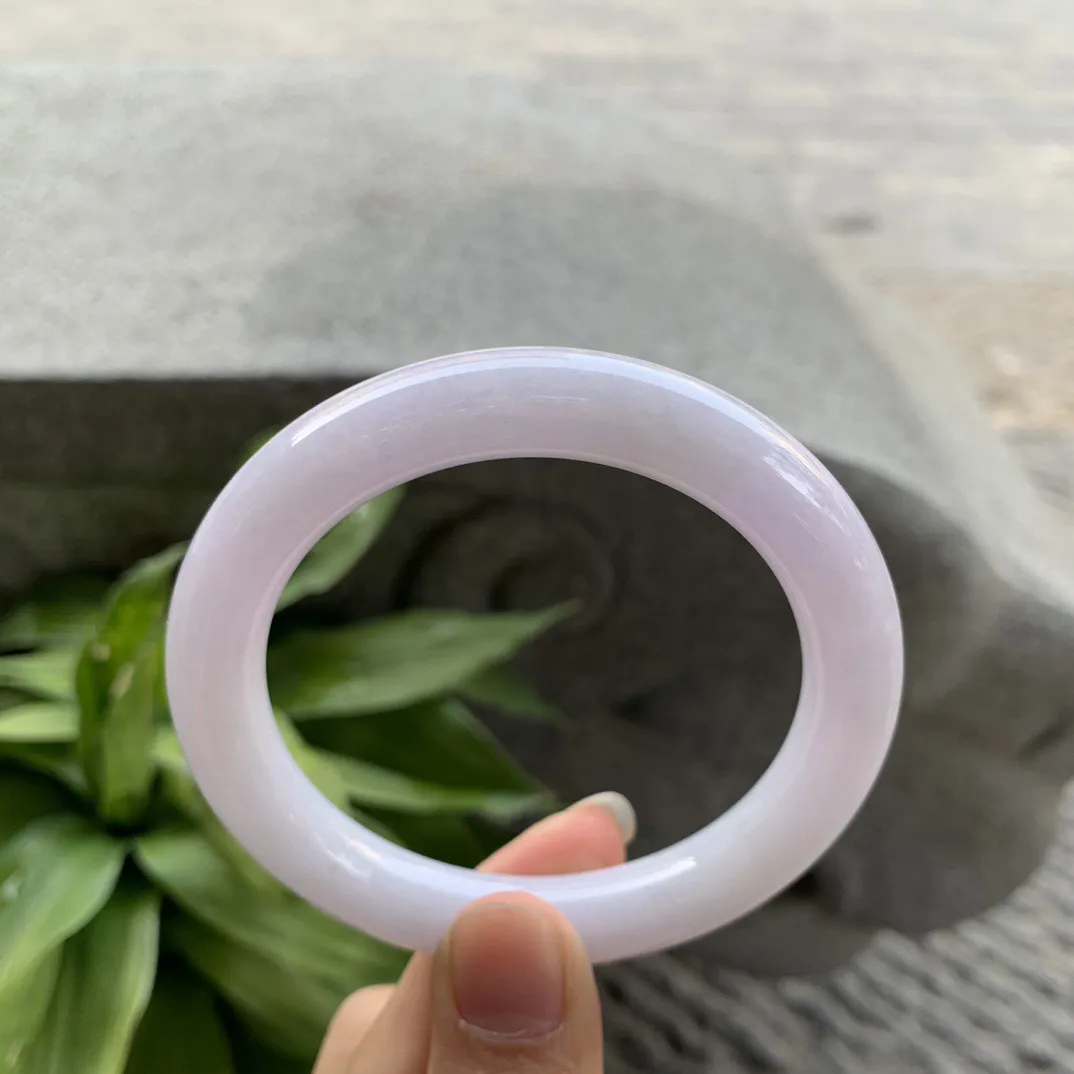 圈口56.4-10.4 【粉紫圆条手镯】圆条56 57可戴