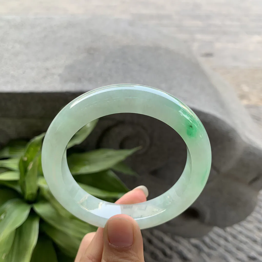 圈口 56.8-13-9.8【冰飘绿正圈手镯】正圈56 57可戴