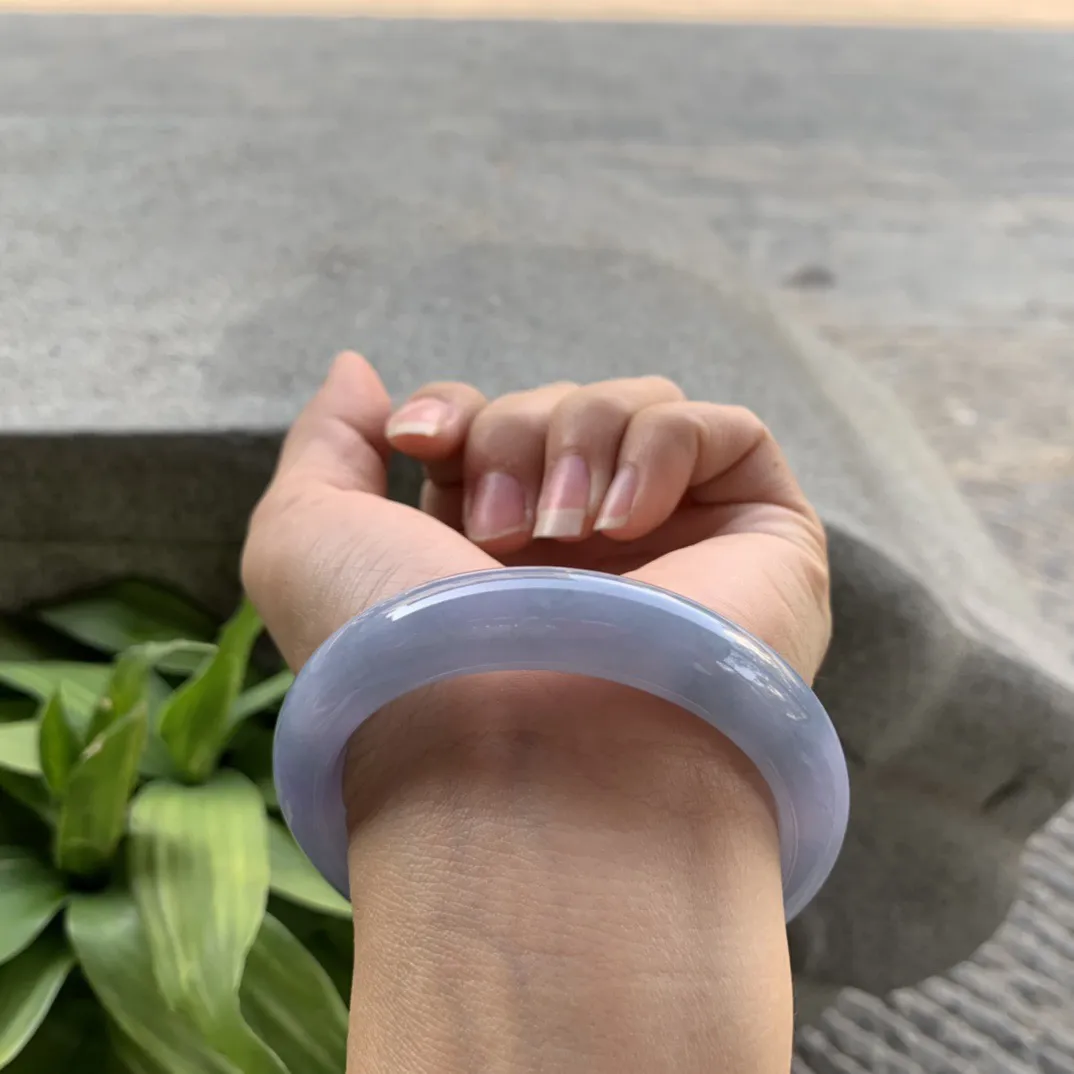 圈口54.8-12.4-8.9 【满茄紫正圈手镯】正圈54 55可戴