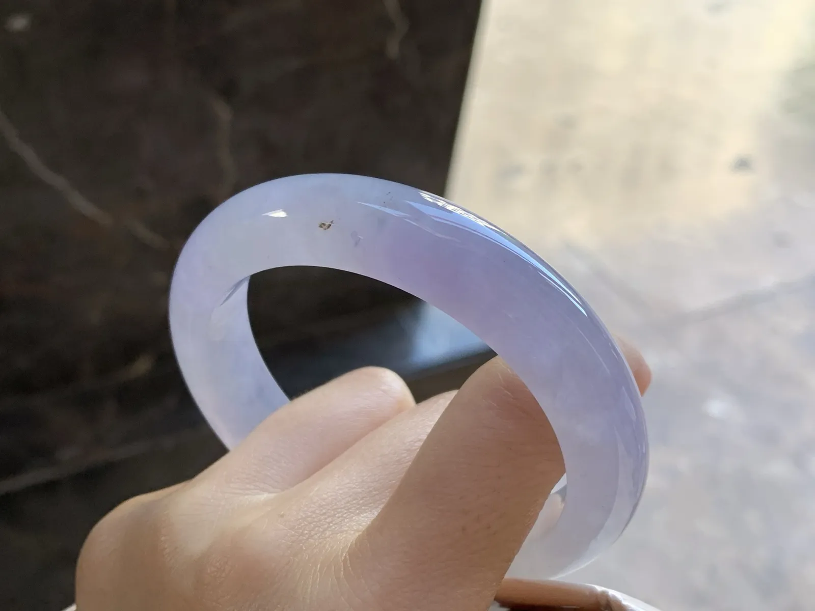 冰紫手镯
尺寸：58-13.2-9.5mm
种水好 小清新