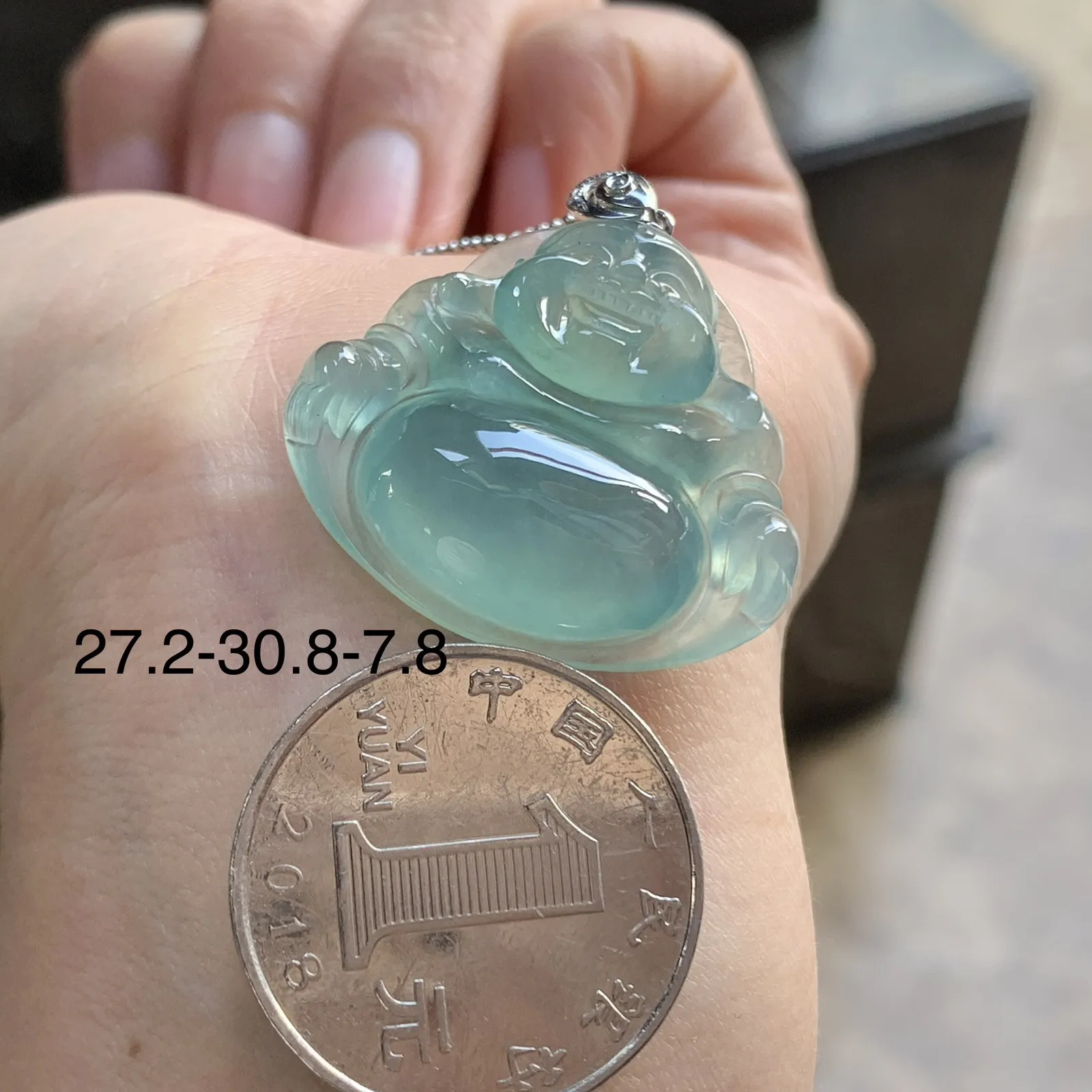 金扣冰种晴水佛公^_^鲜艳 料子油润