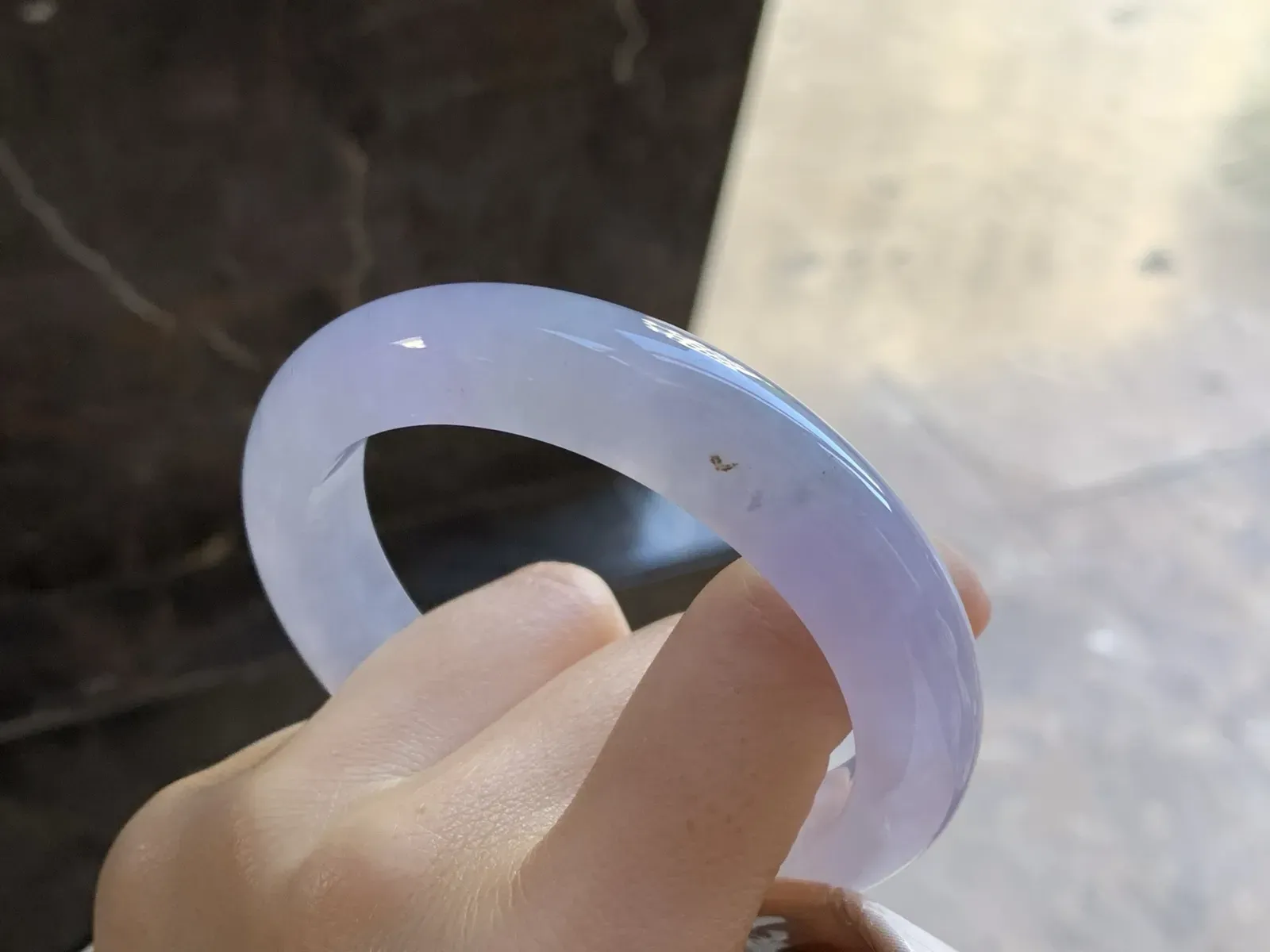 冰紫手镯
尺寸：58-13.2-9.5mm
种水好 小清新