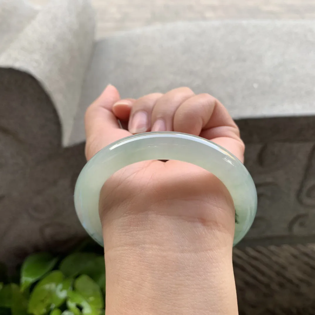 圈口54-9.9 【冰飘花圆条手镯】圆条54 55可戴