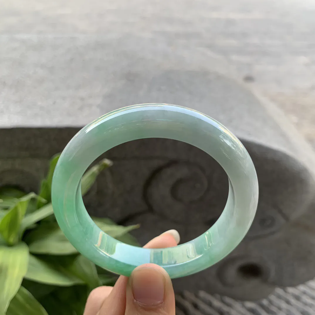 圈口 56-12.5-9.6【果阳绿正圈手镯】正圈56 57可戴