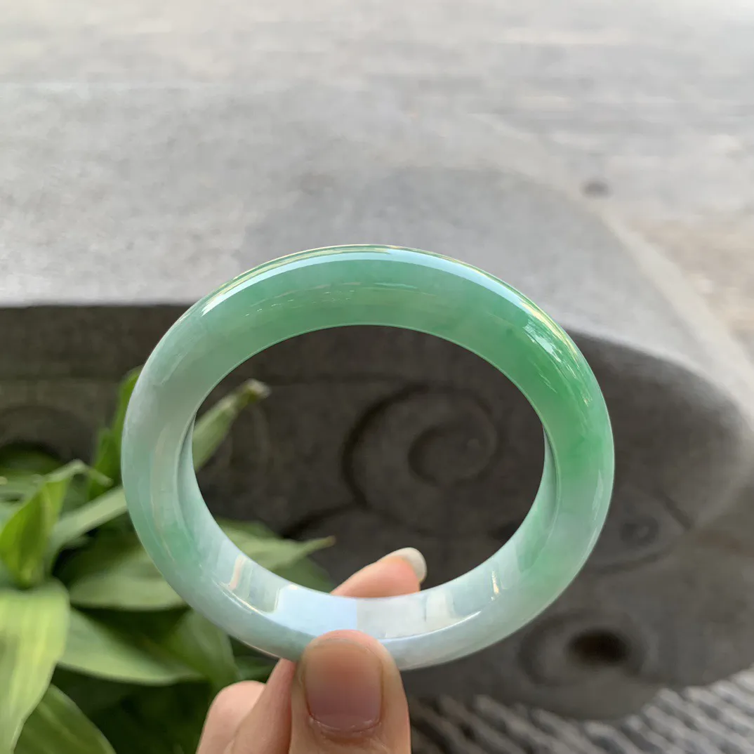 圈口 56-12.5-9.6【果阳绿正圈手镯】正圈56 57可戴