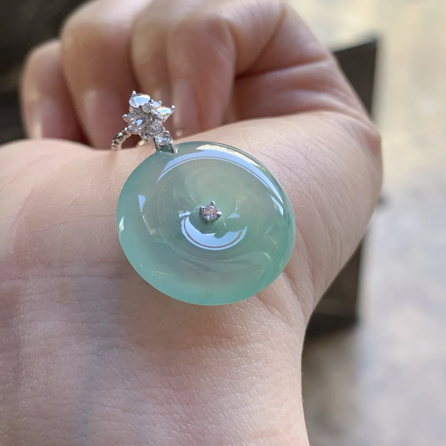 金扣晴水平安扣^_^清新 尺寸21-5.5