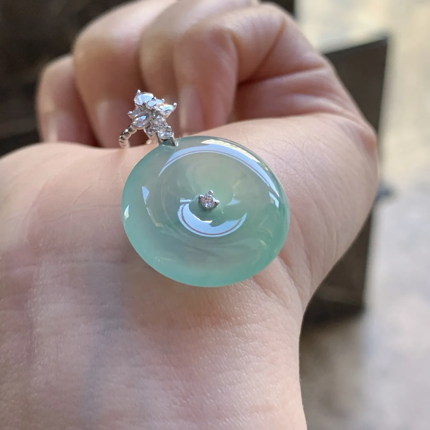 金扣晴水平安扣^_^清新 尺寸21-5.5