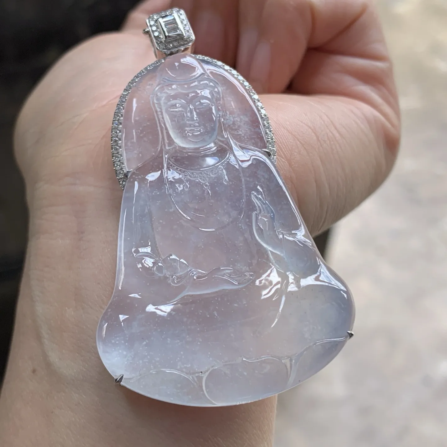 高冰素衣观音
佩戴大气～