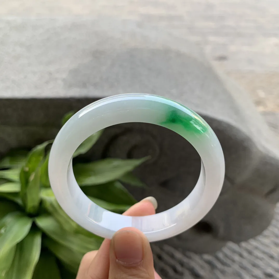 圈口55-12.3-8.4 【飘阳绿正圈手镯】正圈55 56可戴