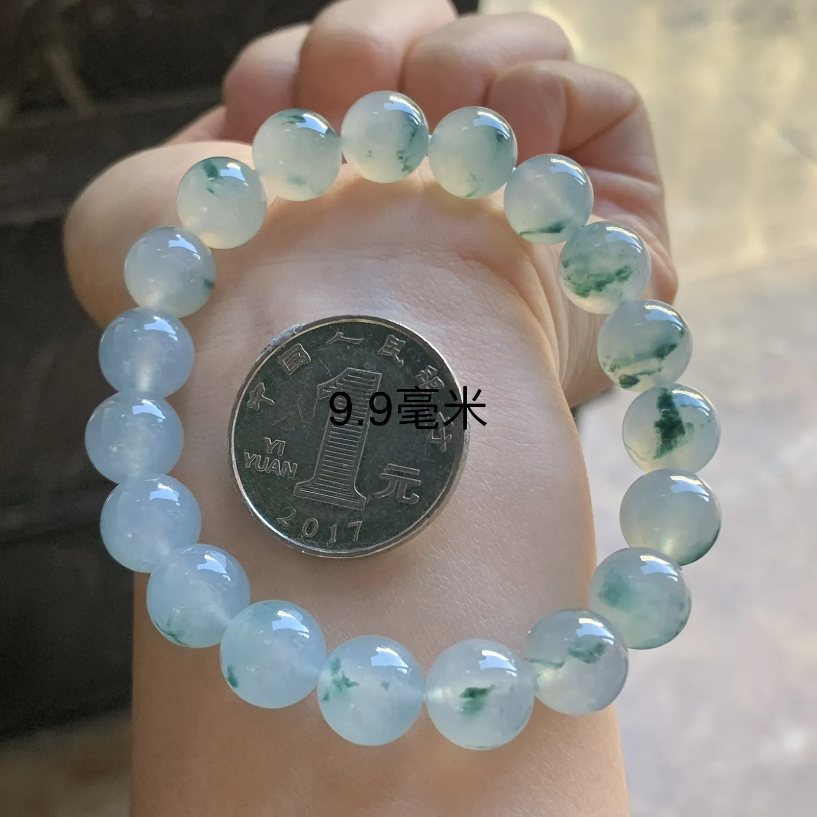 蓝花手串^_^飘花灵韵 水润冰透 清新