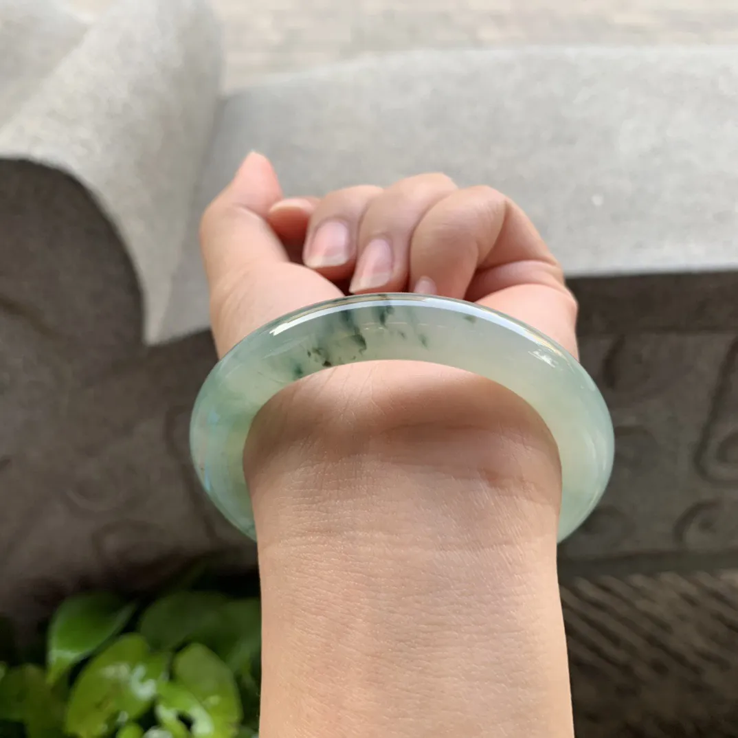 圈口54-9.9 【冰飘花圆条手镯】圆条54 55可戴