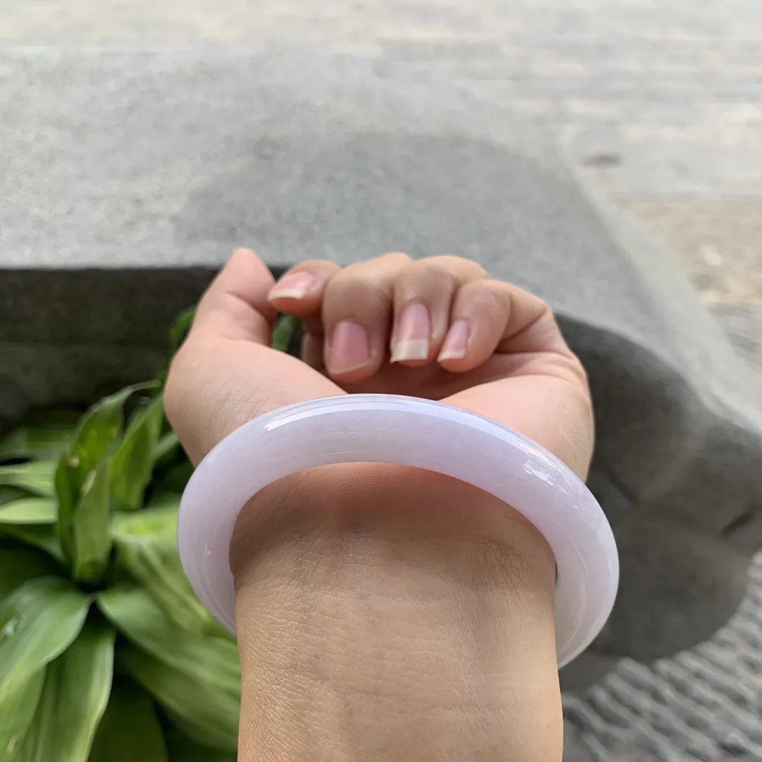 圈口56.4-10.4 【粉紫圆条手镯】圆条56 57可戴