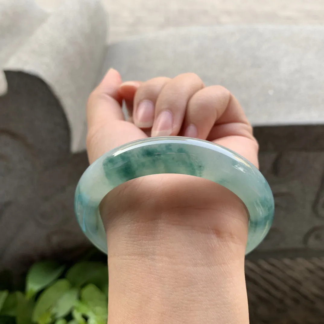 圈口 57.4-12.4-9.3【冰飘花正圈手镯】正圈57 58可戴