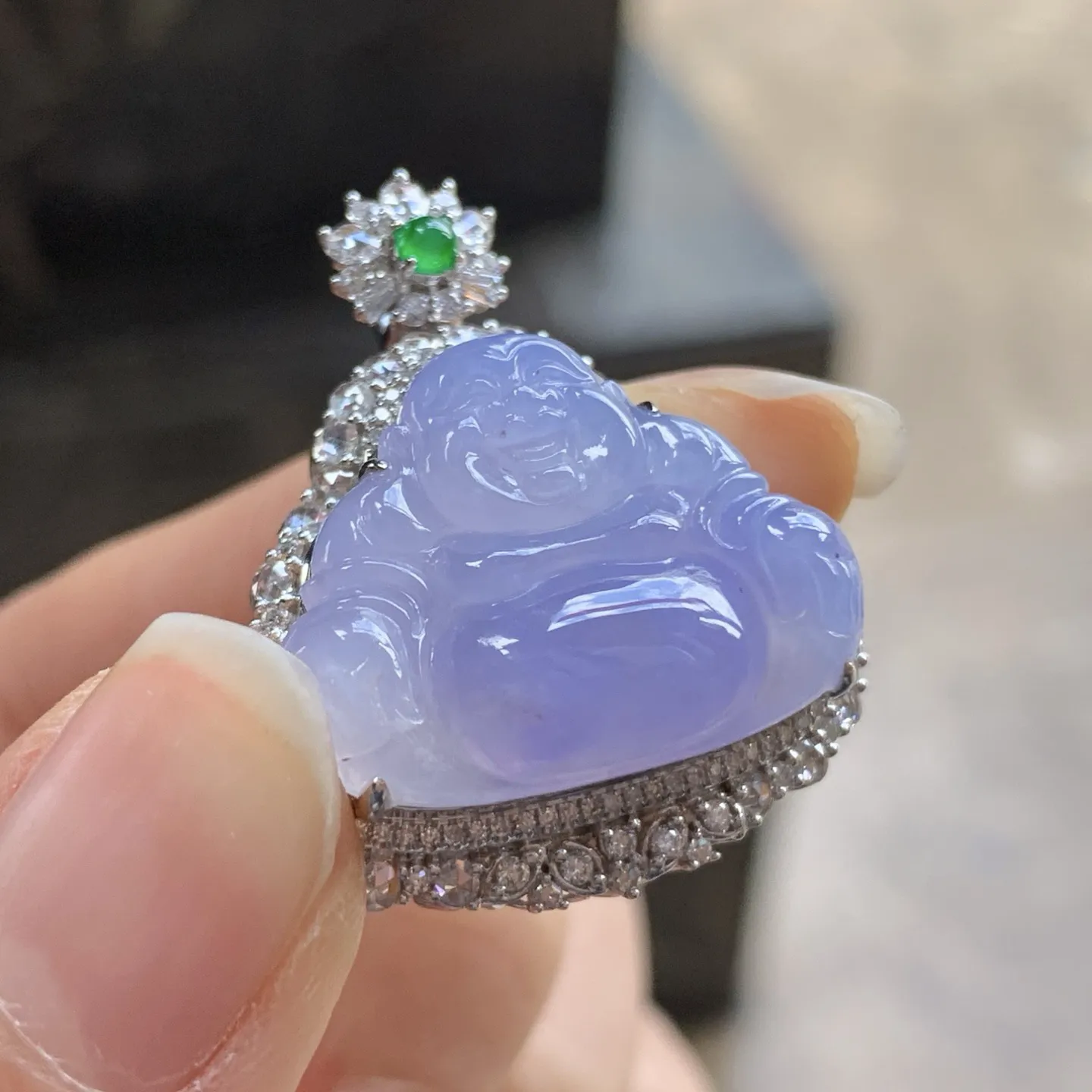 金钻镶嵌冰紫佛公^_^清新 鲜艳均匀