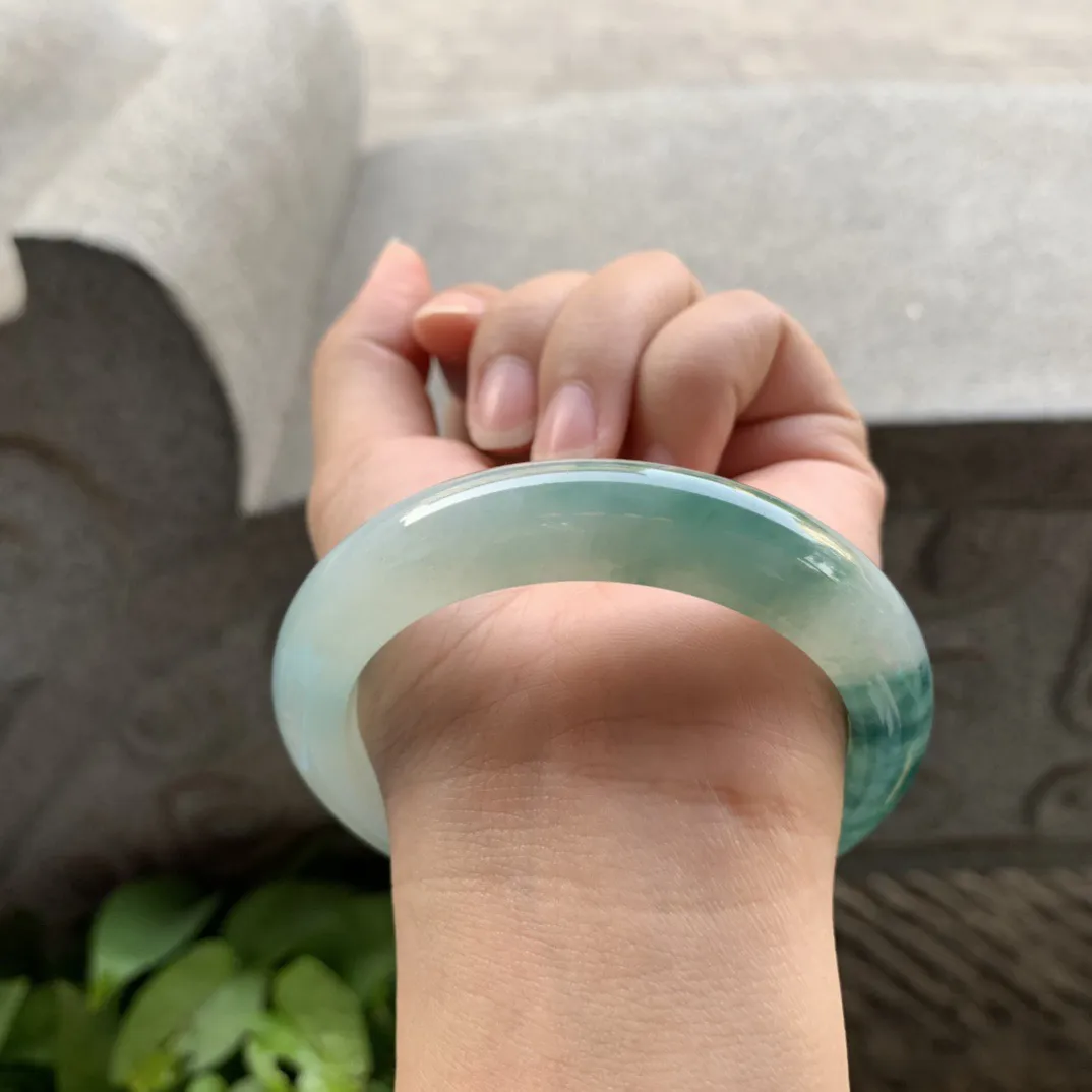 圈口 57.4-12.4-9.3【冰飘花正圈手镯】正圈57 58可戴