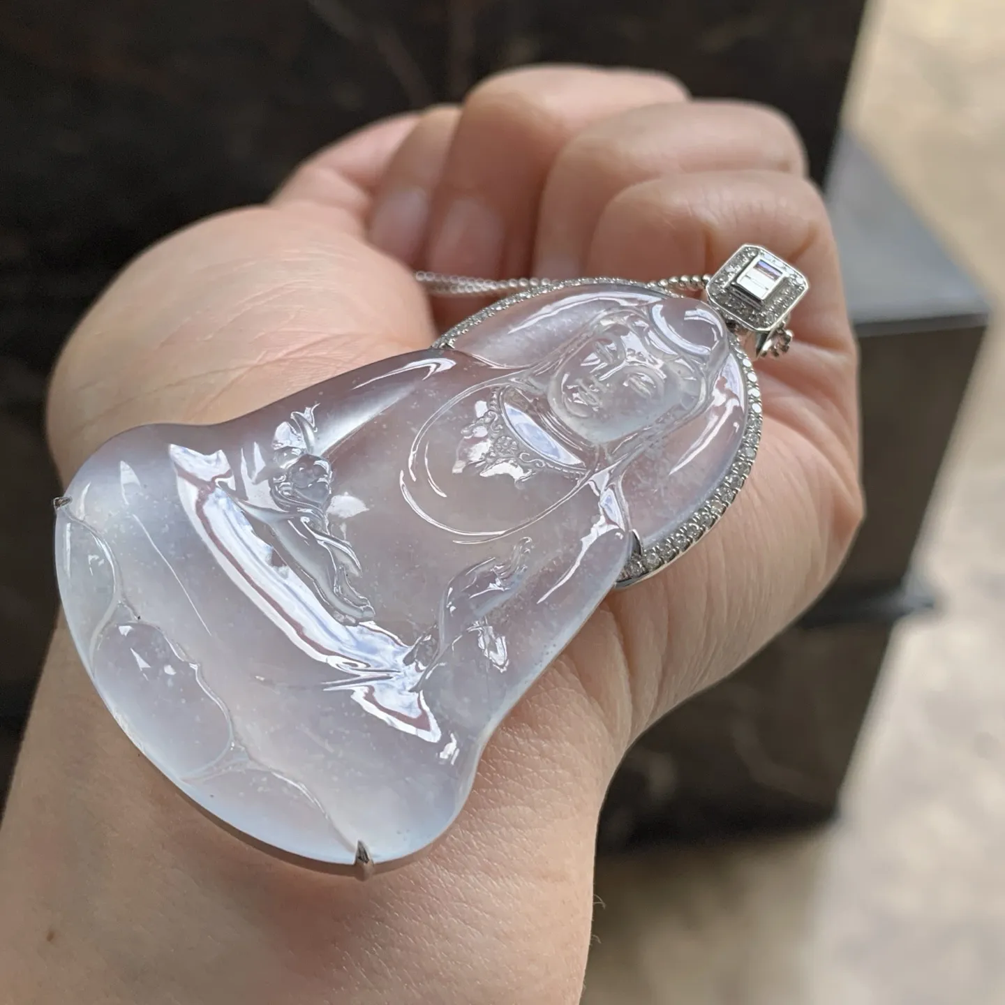 高冰素衣观音
佩戴大气～