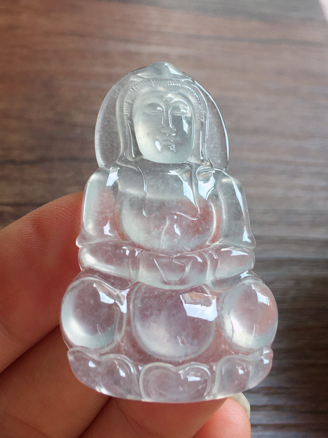 冰种观音，冰润细腻，品相好，种水足，001 尺寸50.5*29.9*4.9