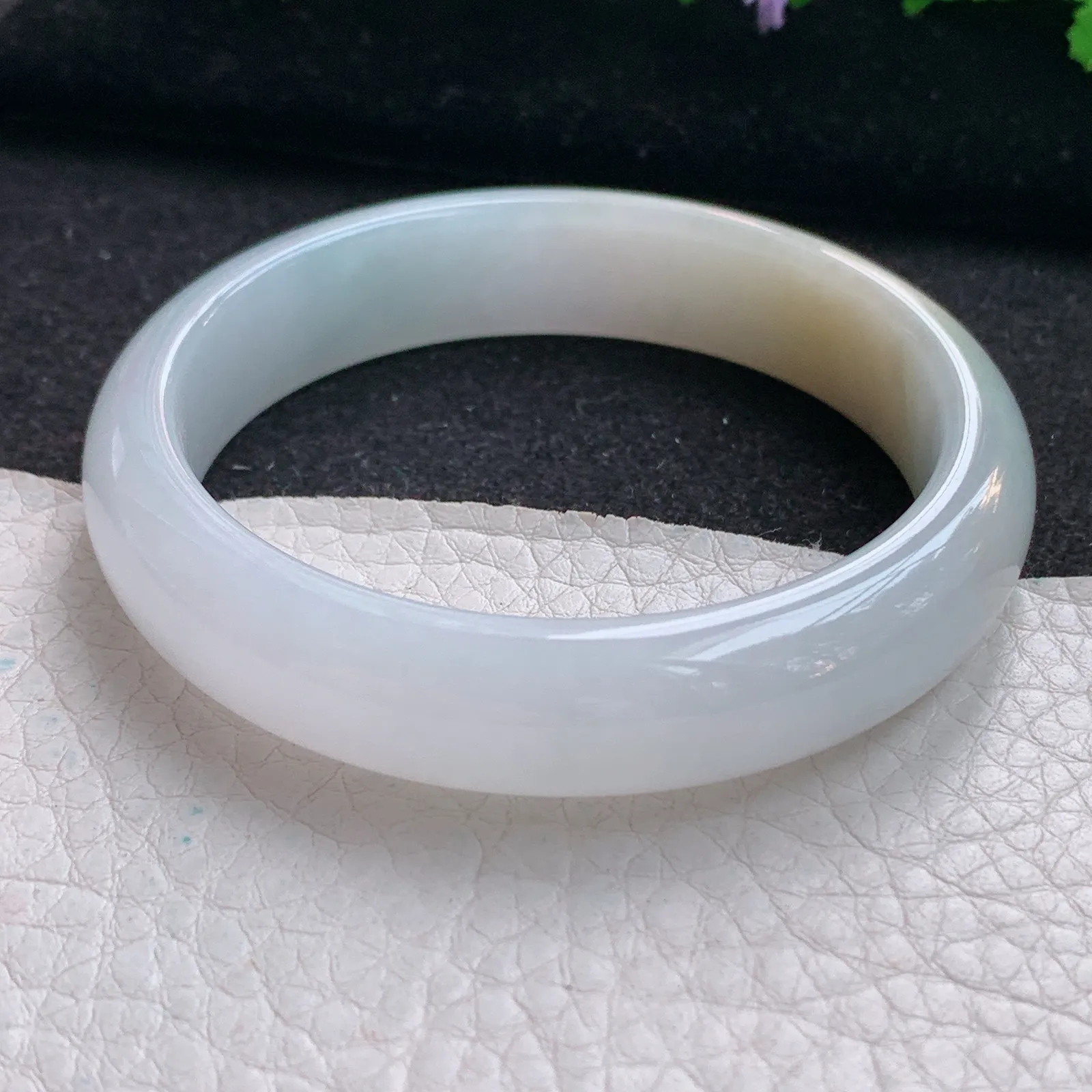 z实拍53*12.5*7平安镯 天然缅甸翡翠双彩宽边玉手镯 玉手环