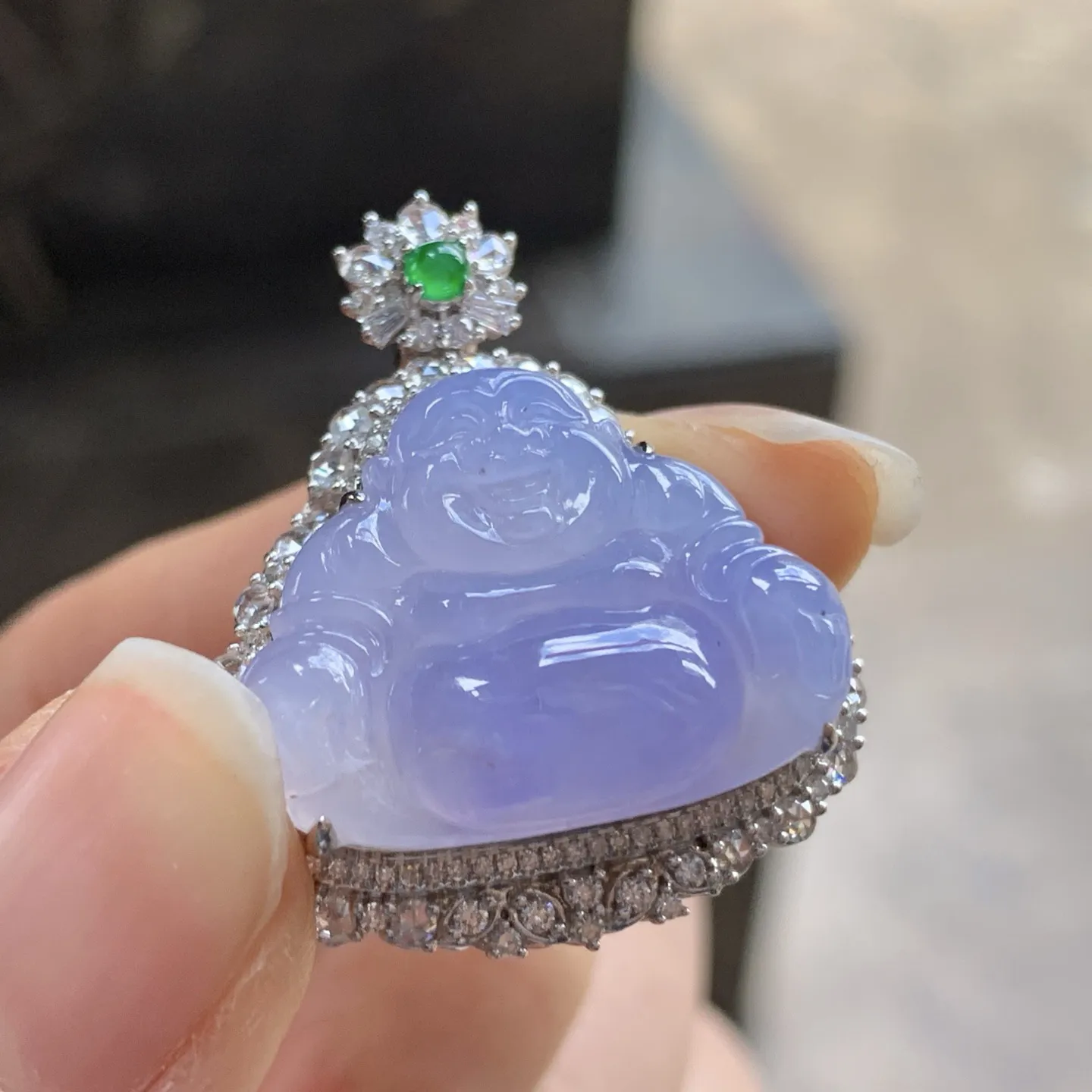 金钻镶嵌冰紫佛公^_^清新 鲜艳均匀