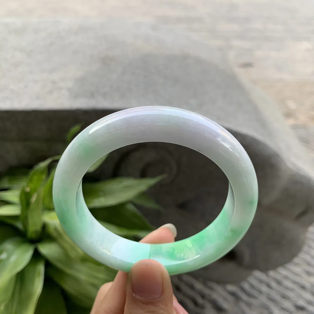 圈口56.8-13.5-9.4 【飘阳绿正圈手镯】正圈56 57可戴