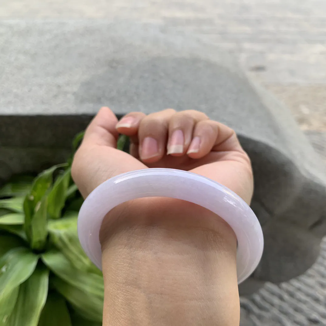 圈口56.4-10.4 【粉紫圆条手镯】圆条56 57可戴