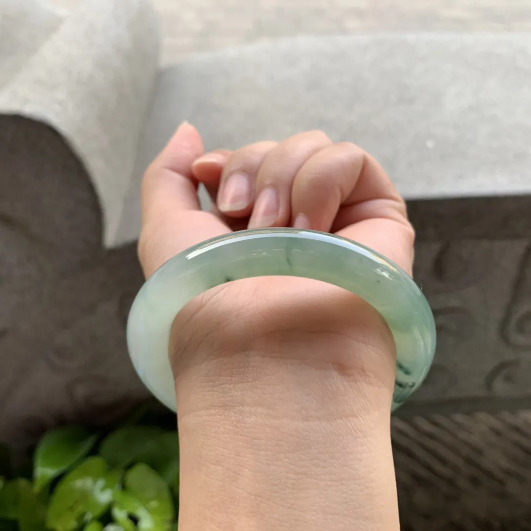 圈口54-9.9 【冰飘花圆条手镯】圆条54 55可戴