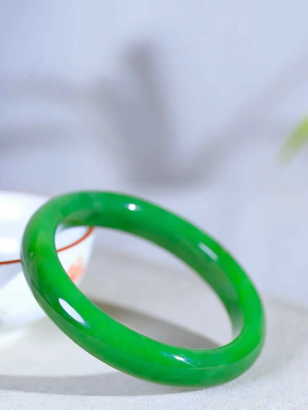 【悠悠芳华.镯】

精品和田玉碧玉手镯 玉质温润 青葱岁月，尽收腕中，婉转流畅，凝岁月悠长。盈一眸恬淡，挽一抹绿意。重38.6克 内径52mm尺寸11-7.6mm   86161255A