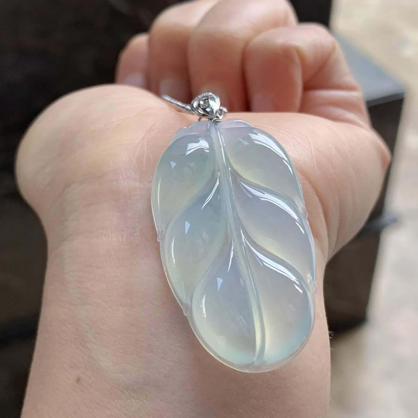 金扣冰种叶子^_^清新 冰透