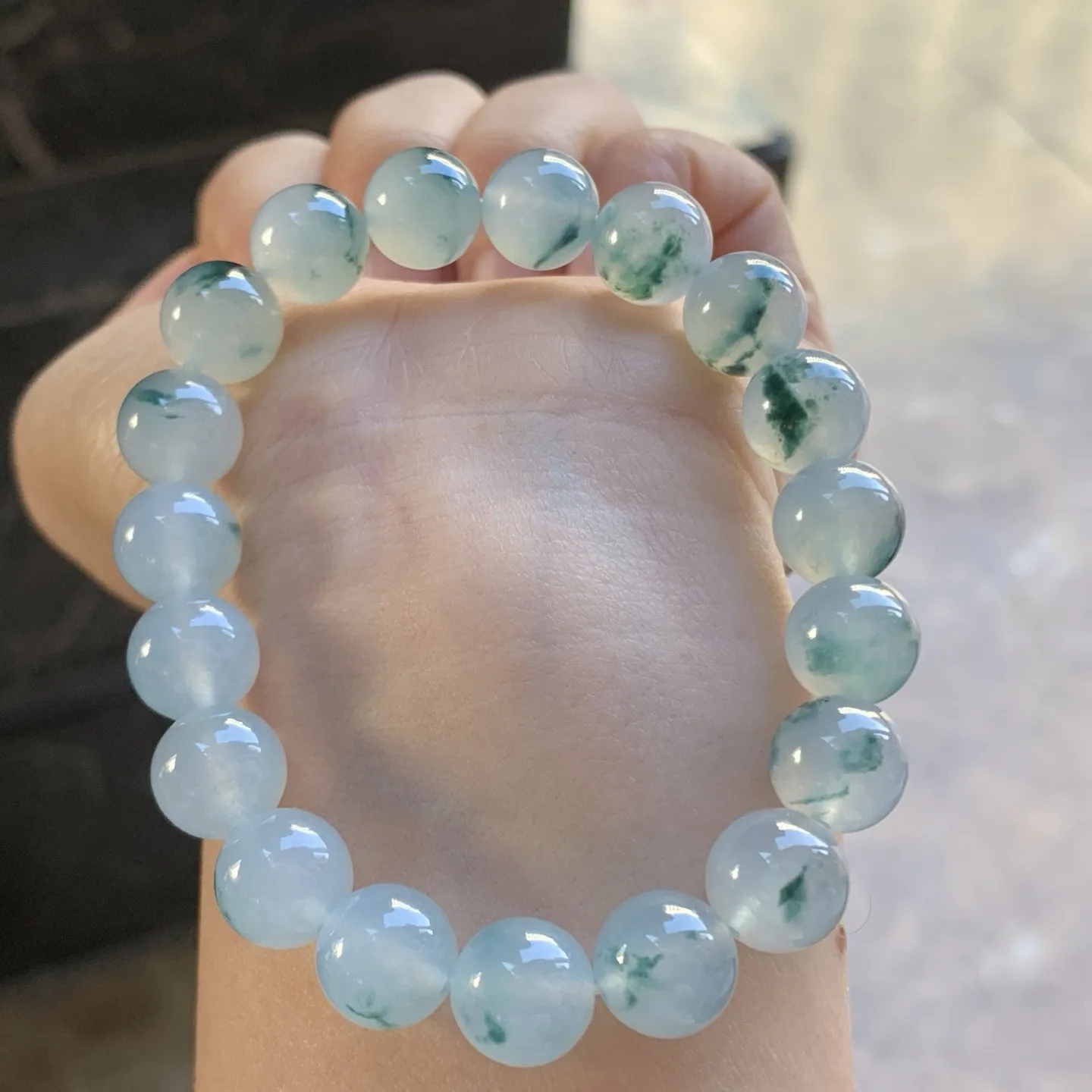 蓝花手串^_^飘花灵韵 水润冰透 清新