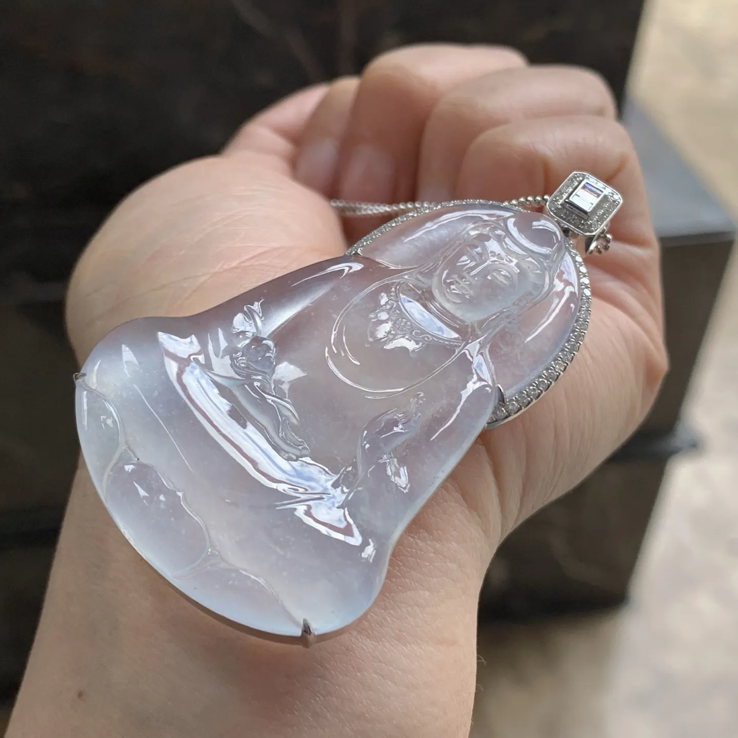 高冰素衣观音
佩戴大气～