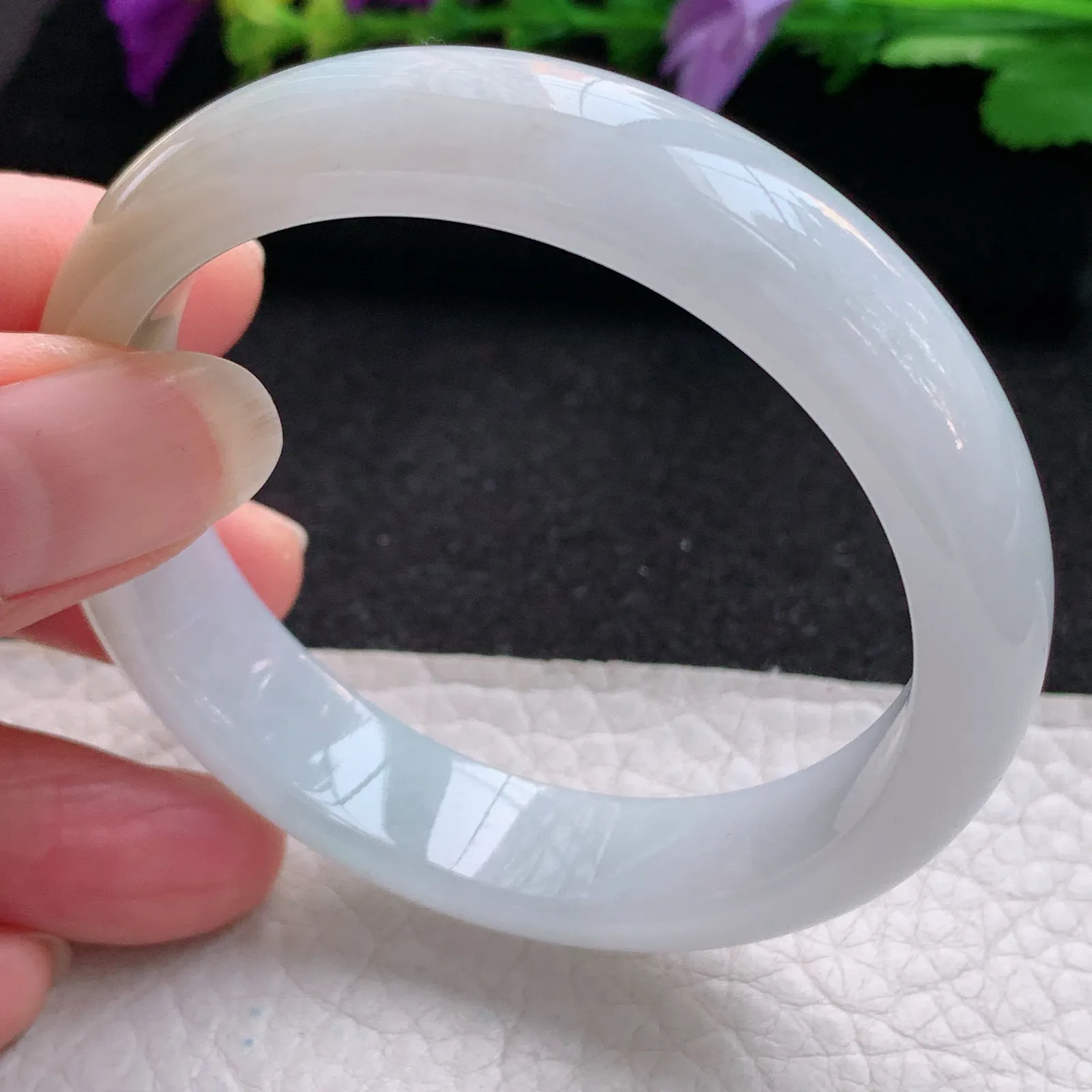 z实拍53*12.5*7平安镯 天然缅甸翡翠双彩宽边玉手镯 玉手环