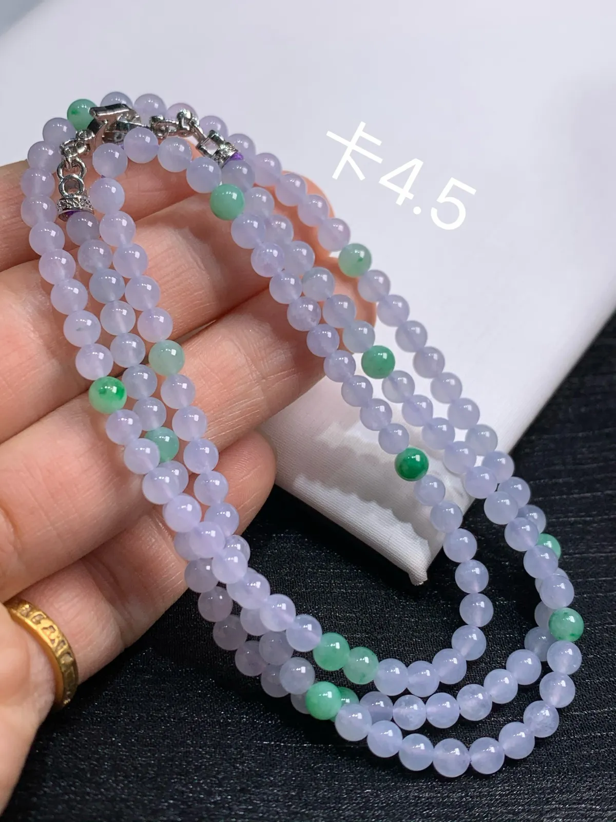 淡紫罗兰珠串，上身超美~